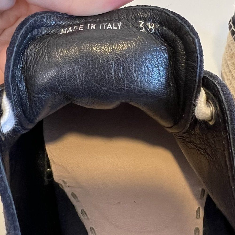 Miu Miu Blue Suede Lace Up Espadrille Platform Creeper Sneakers - Picture 8 of 9